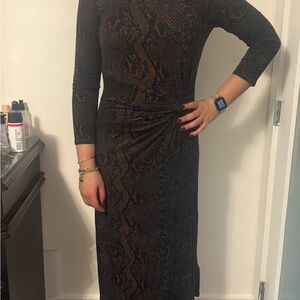 Joie Black and Brown Long Sleeve Dress